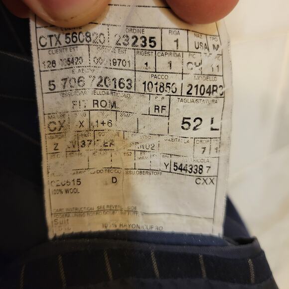 Ermenegildo Zenga Su Misura Jacket Blue with White Stripes 52L - Picture 8 of 8